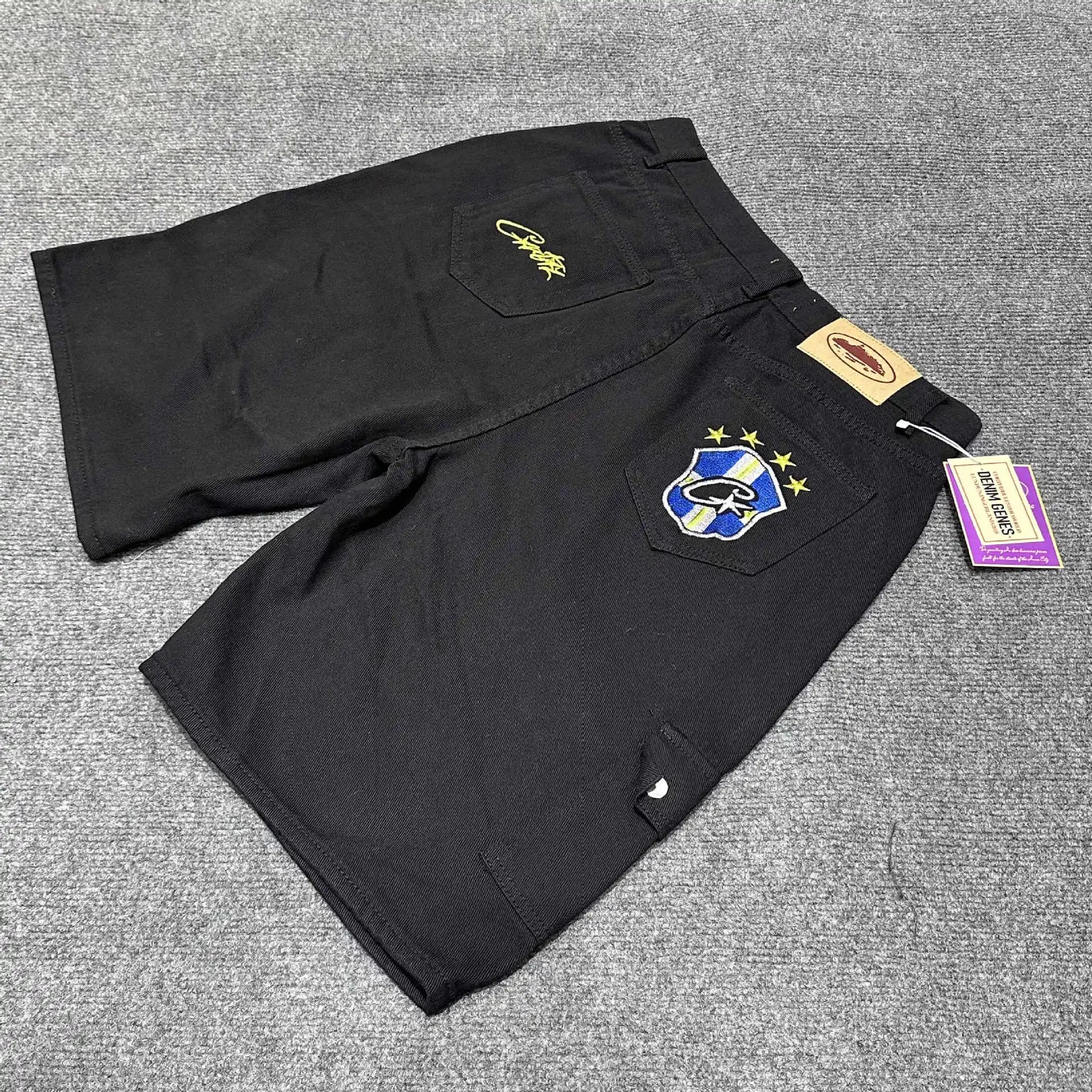 Denim Shorts Assorted Colors Embroidered Rhinestone Camo Graphic Streetwear