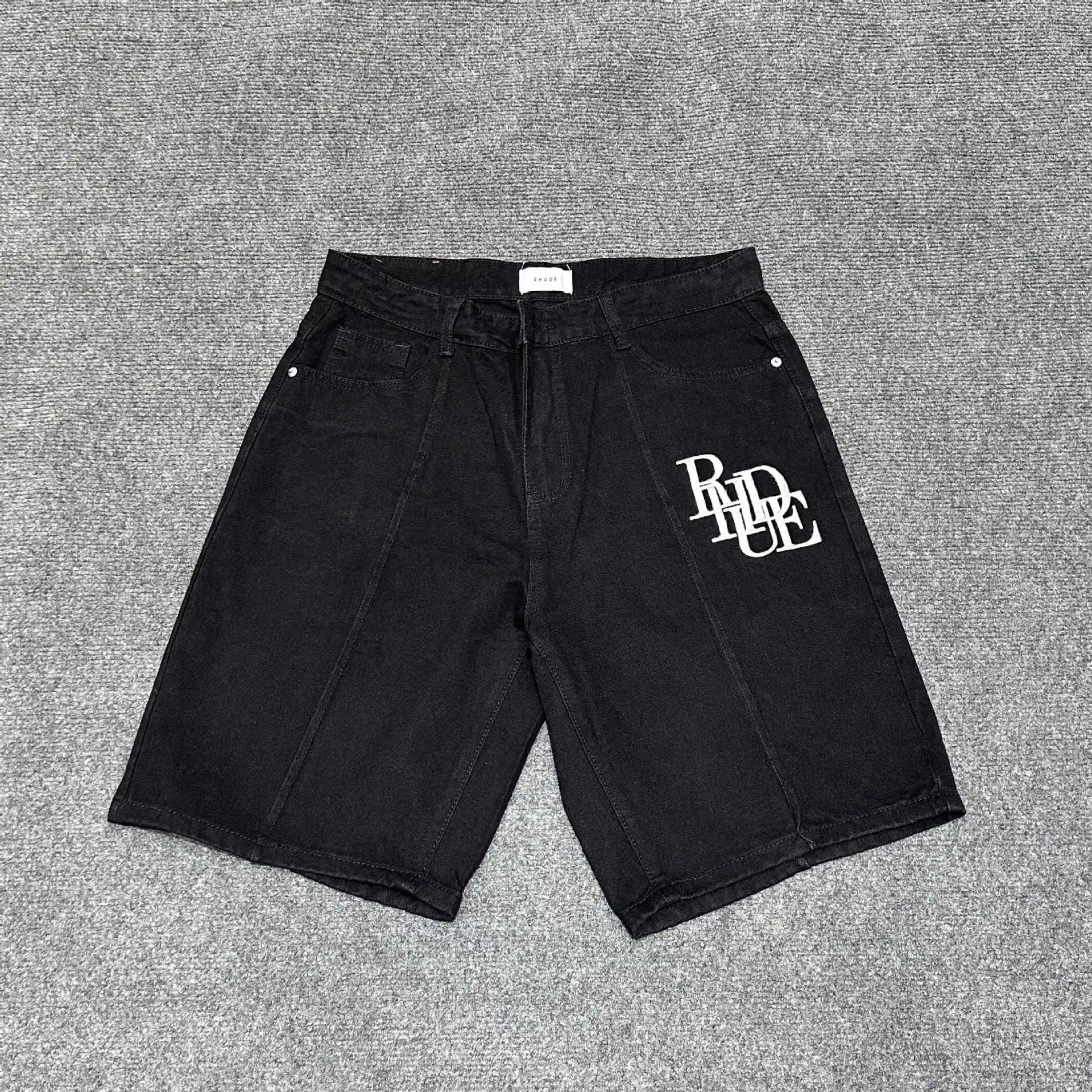 Logo Embroidery Denim Shorts photo 4