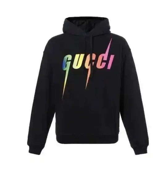 Gucci Rainbow Lightning Hoodie Black - 1
