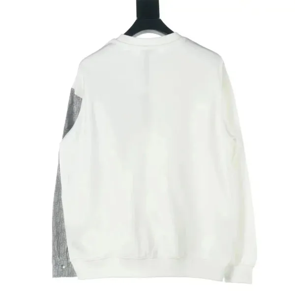 Dior Oblique Patchwork Sweatshirt White and Gray Hoodie - 11