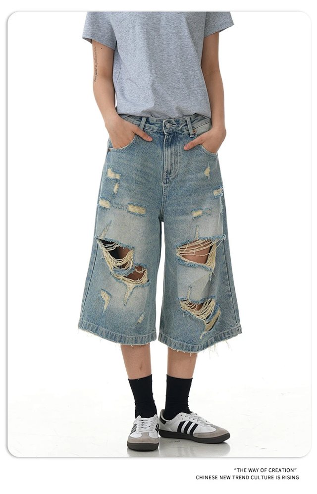 11KN distressed denim shorts Jeans: seller detail photo 9