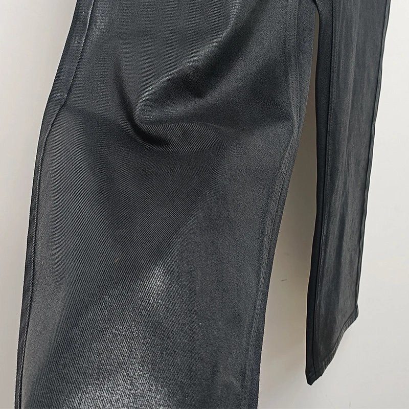 Waxed Straight Leg Denim Jeans photo 8