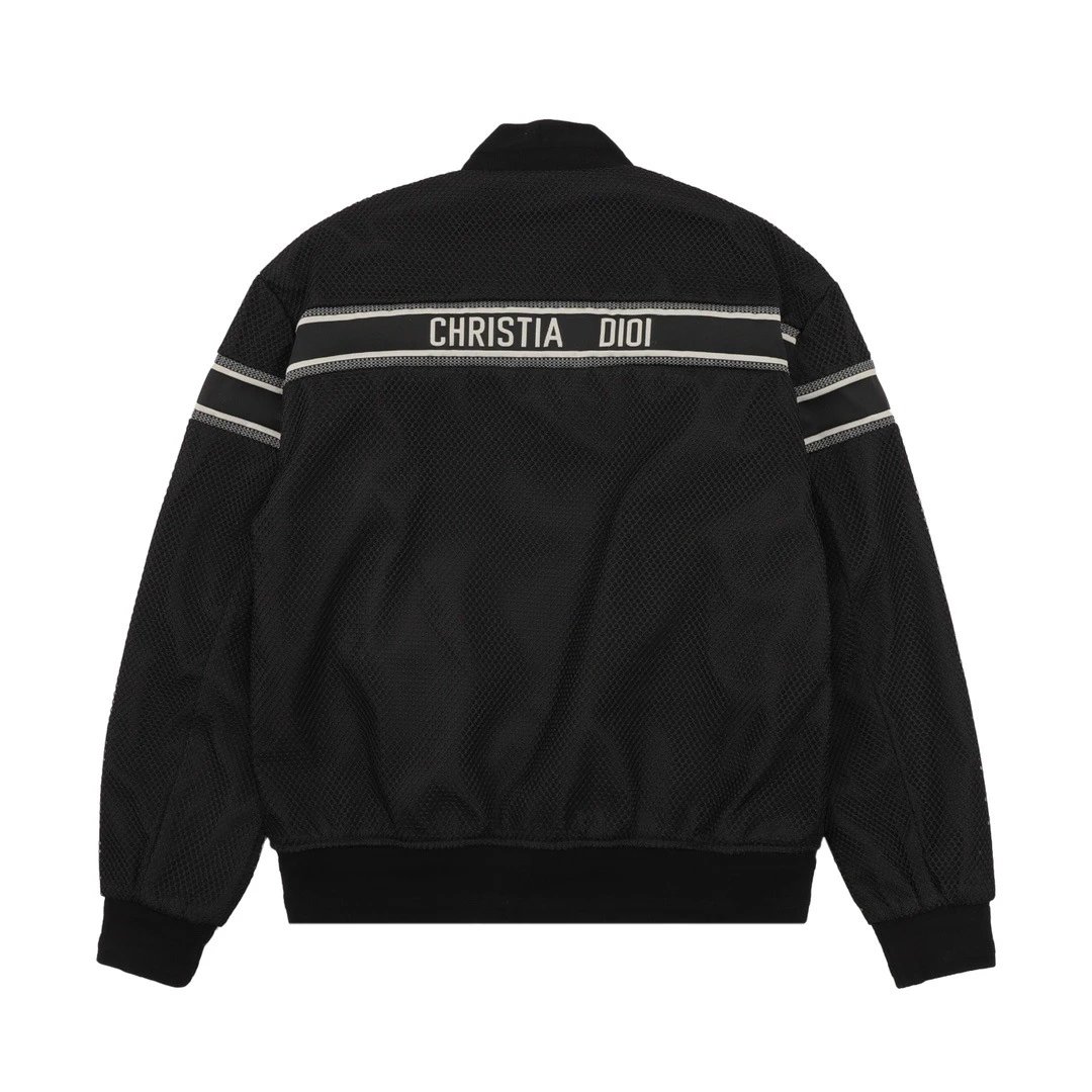 Dior Mesh Track Jacket Black Outerwear - 1
