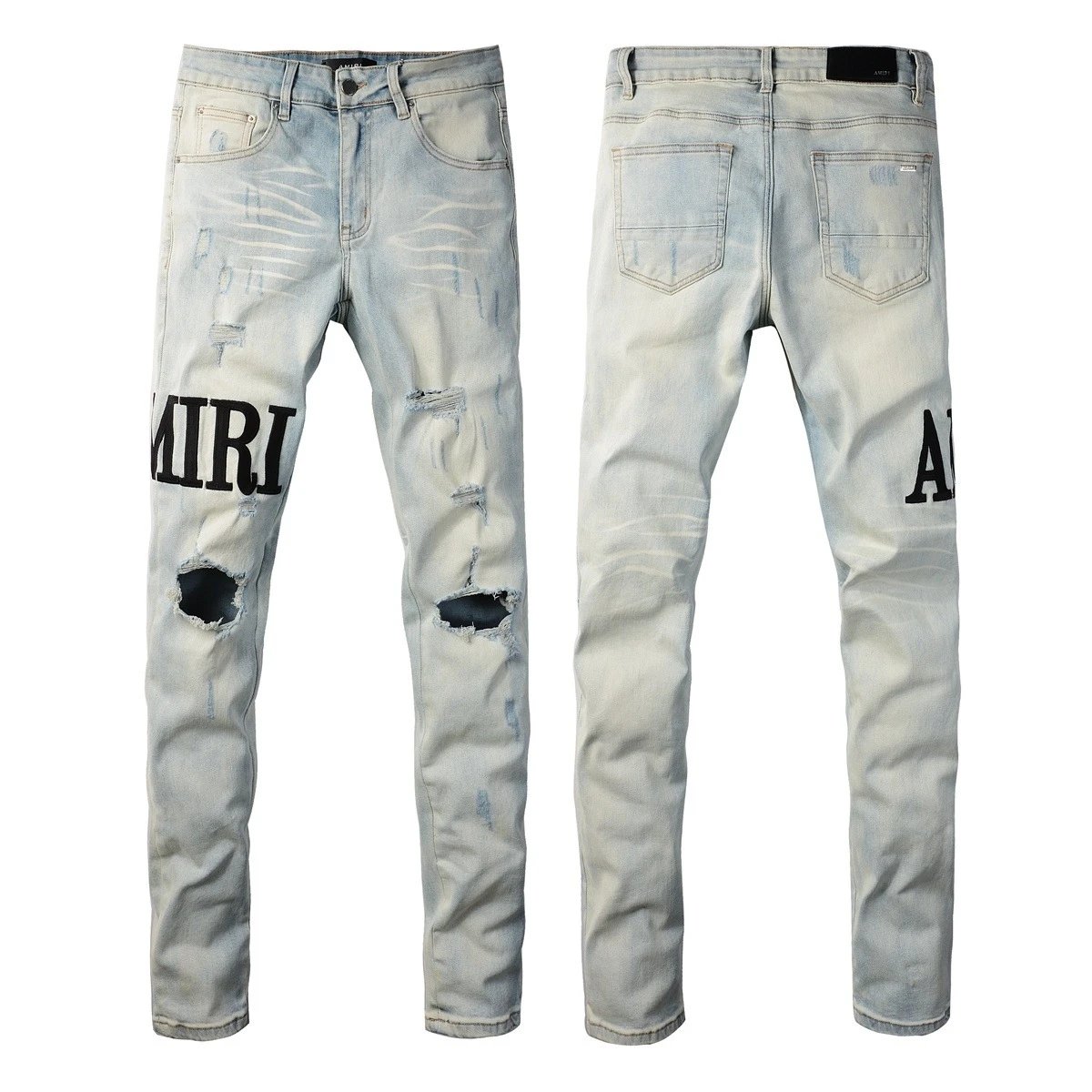 Side Patch Distressed Denim Jeans photo 6