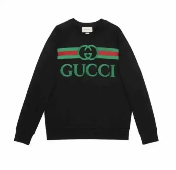Gucci Web Stripe GG Logo Black Hoodie - 1