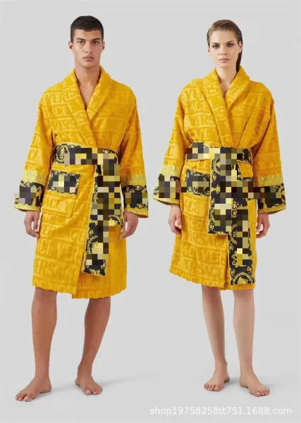 Versace Barocco Print Bathrobe Multicolor Sleepwear - 11