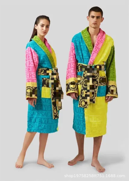 Versace Barocco Print Bathrobe Multicolor Sleepwear - 1