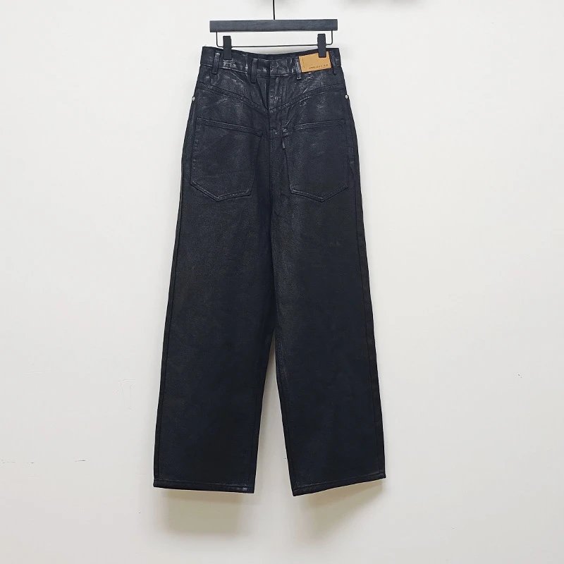 Waxed Straight Leg Denim Jeans photo 6