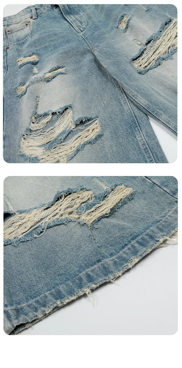 11KN distressed denim shorts Jeans: seller detail photo 14