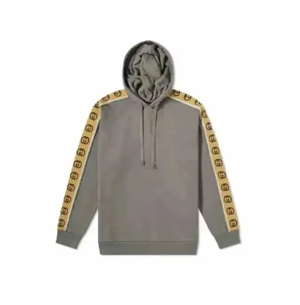Gucci Web Stripe Hoodie Gray - 1