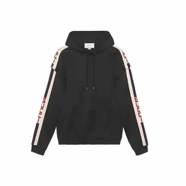 Gucci Web Stripe Hoodie Black - 1