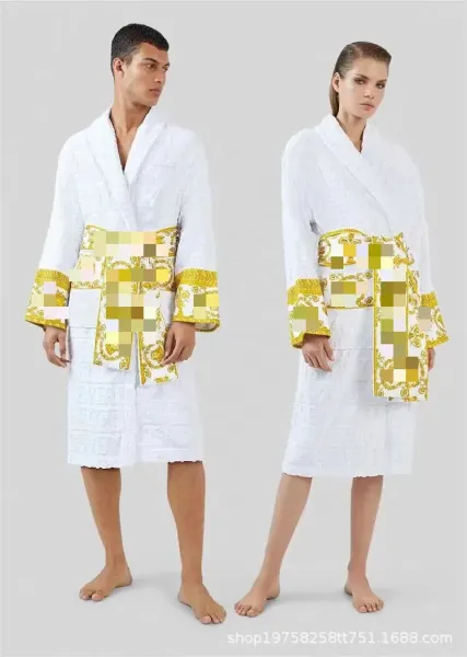 Versace Barocco Print Bathrobe Multicolor Sleepwear - 10