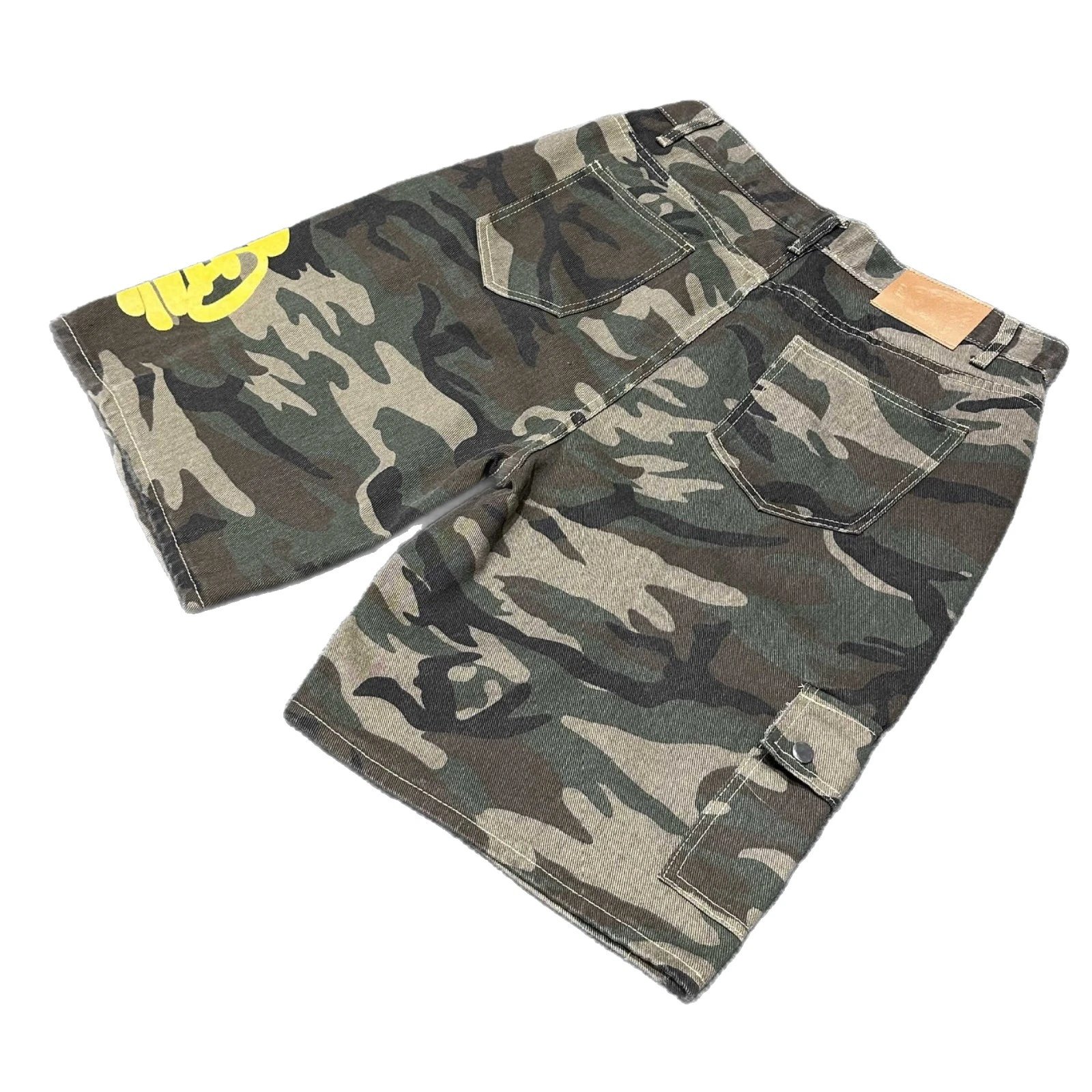 Denim Shorts Assorted Colors Embroidered Rhinestone Camo Graphic Streetwear