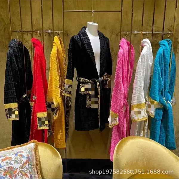 Versace Barocco Print Bathrobe Multicolor Sleepwear - 3