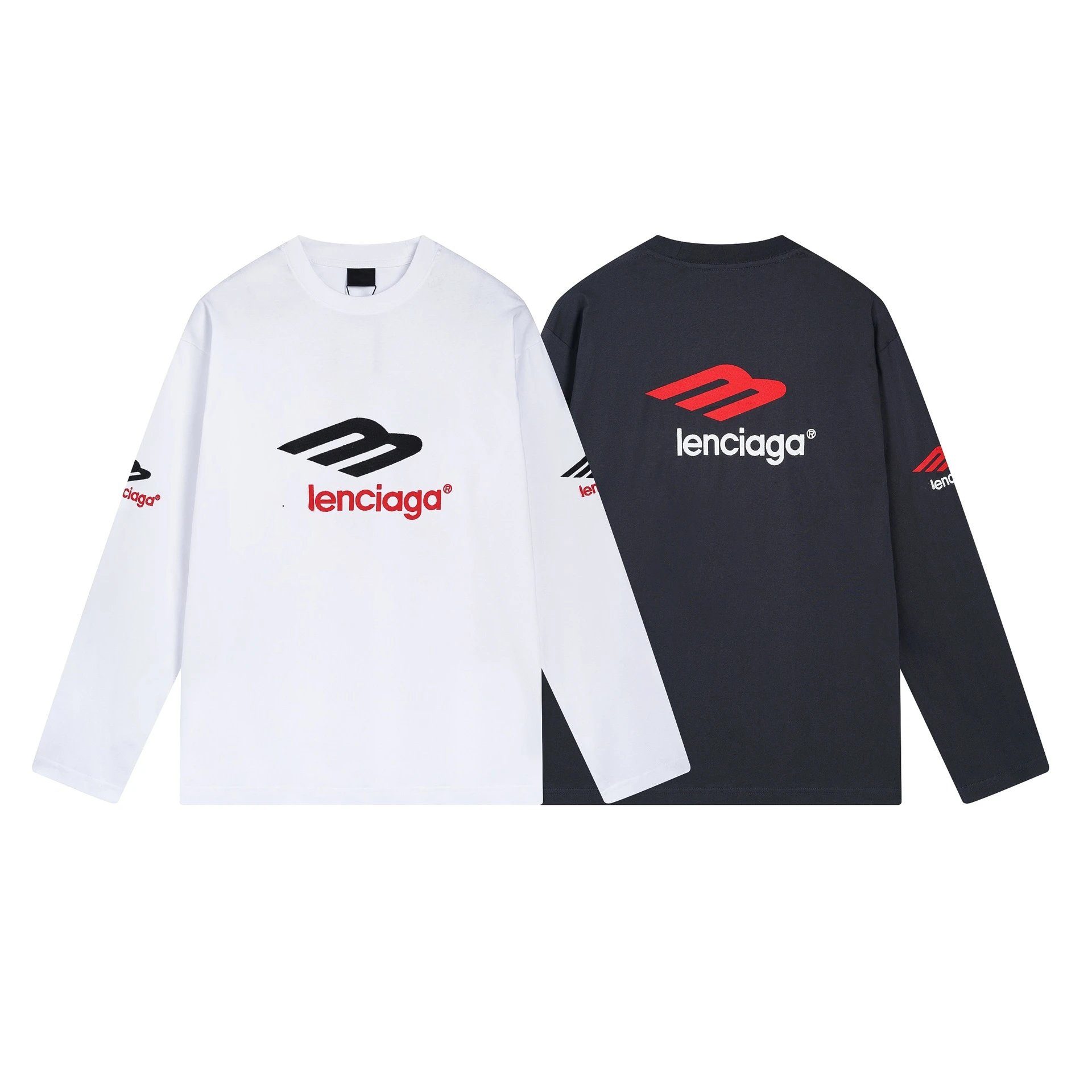 Large Logo Embroidery Letter Long-Sleeve T-Shirt