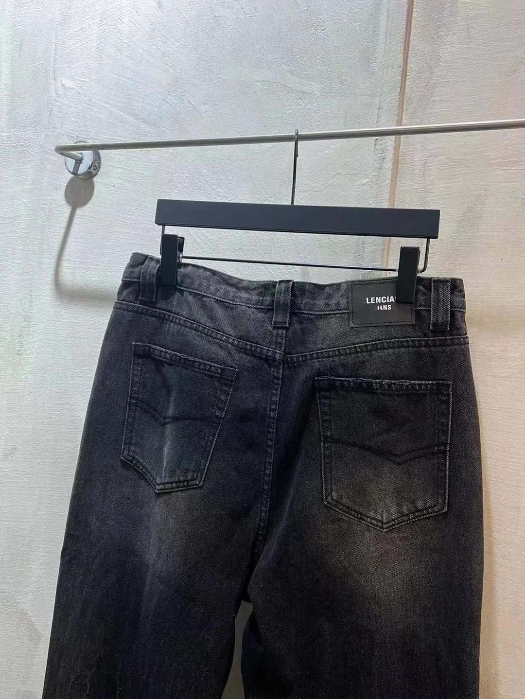 Washed Distressed Flared Denim Jeans photo 7