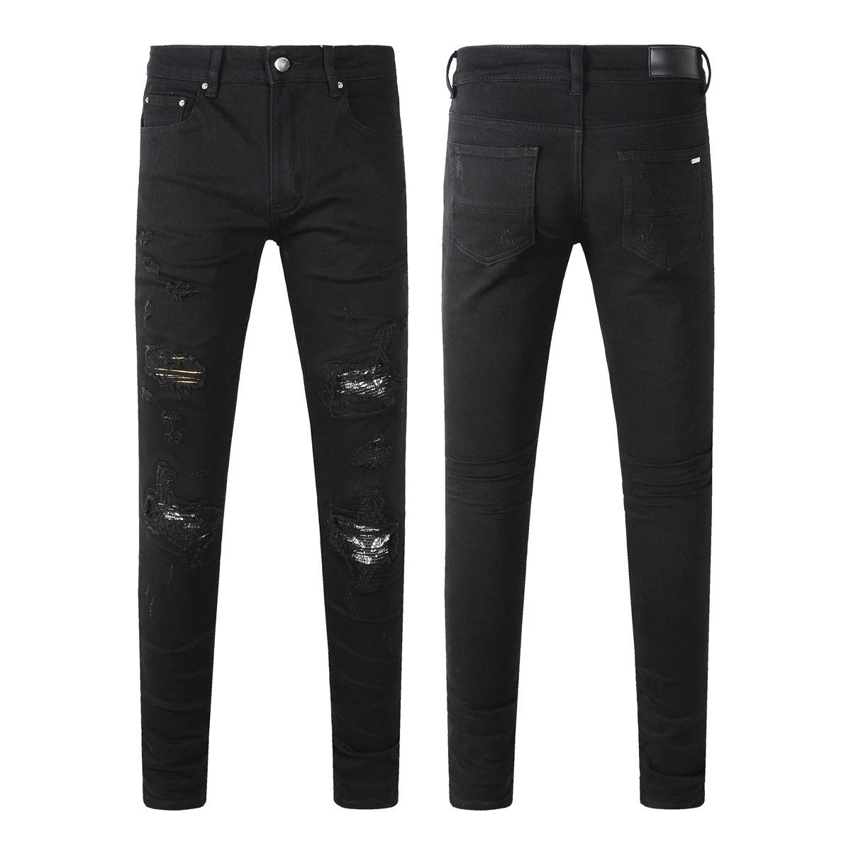 Side Patch Distressed Denim Jeans photo 7