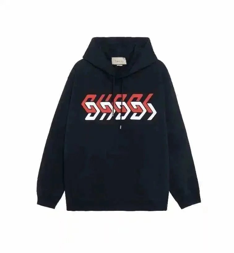 Gucci Logo Print Hoodie Black - 1
