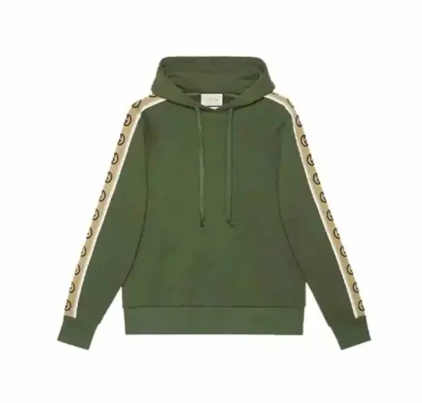 Gucci Web Stripe Hoodie Army Green - 1