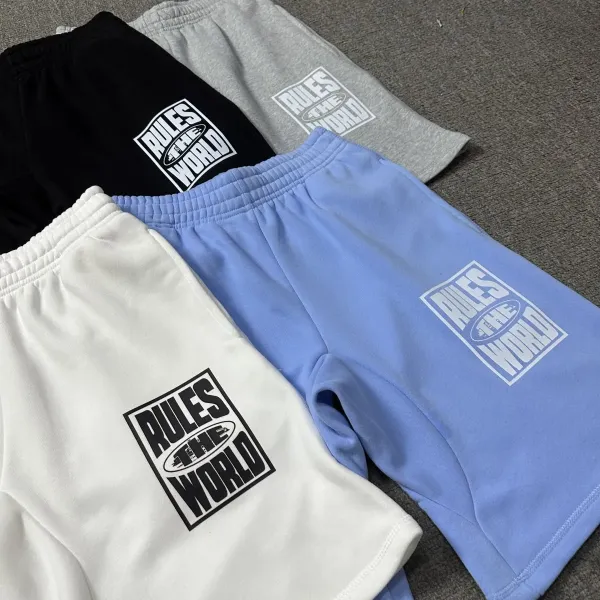 Design Logo Patch Gray Sweat Shorts - 35