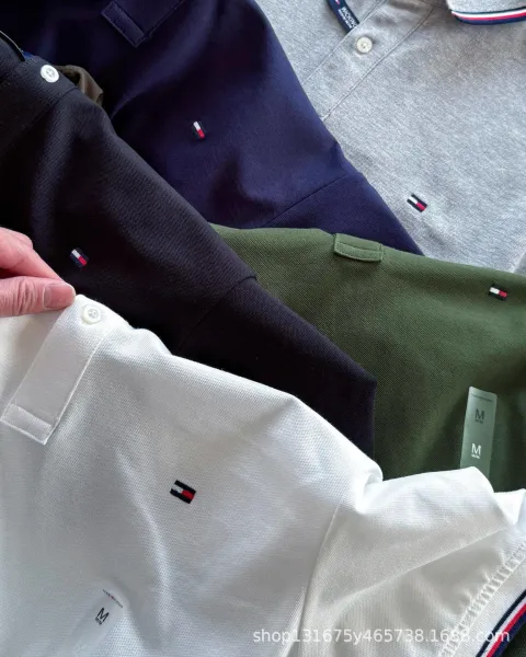 Tommy Hilfiger Classic Polo Shirt in White, Navy, Black, Gray, and Army Green - 3