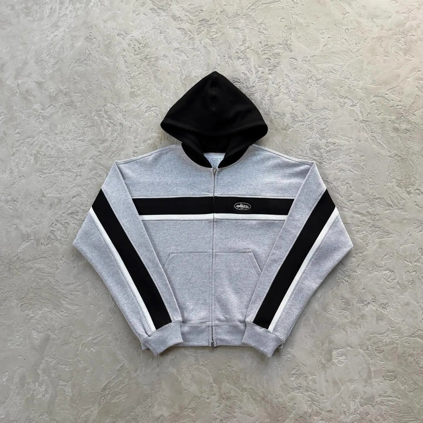 Stone Island Embroidered Fleece Zip Hoodie Jacket