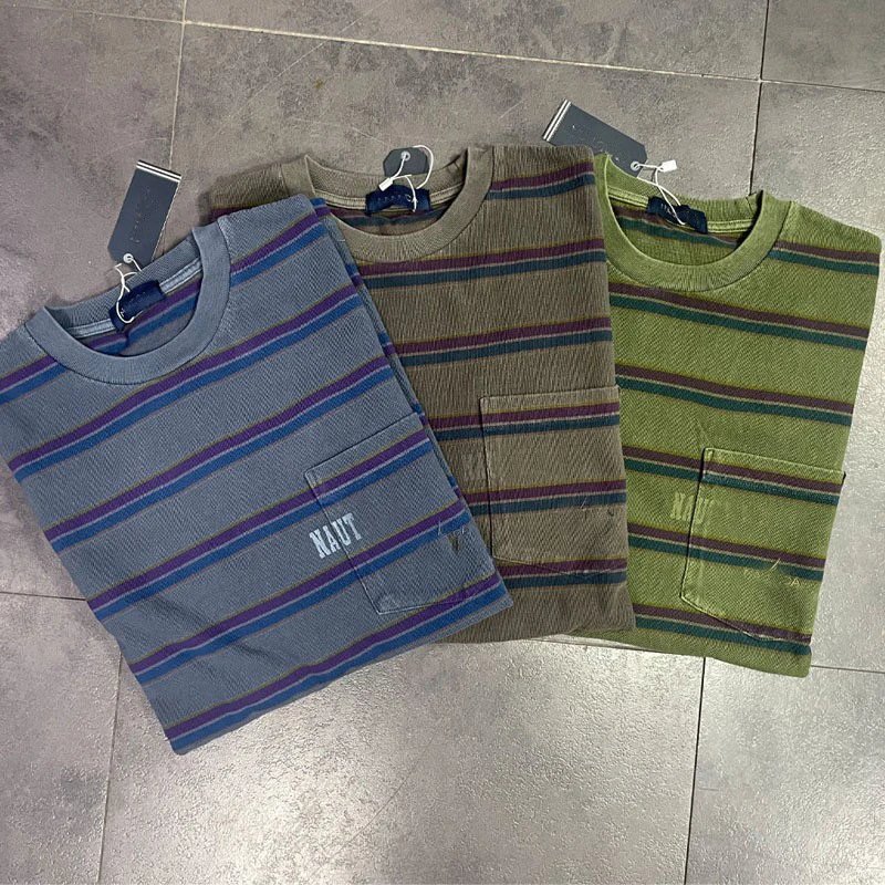 Striped Crew Neck Long Sleeve T-Shirt with Pocket photo 6