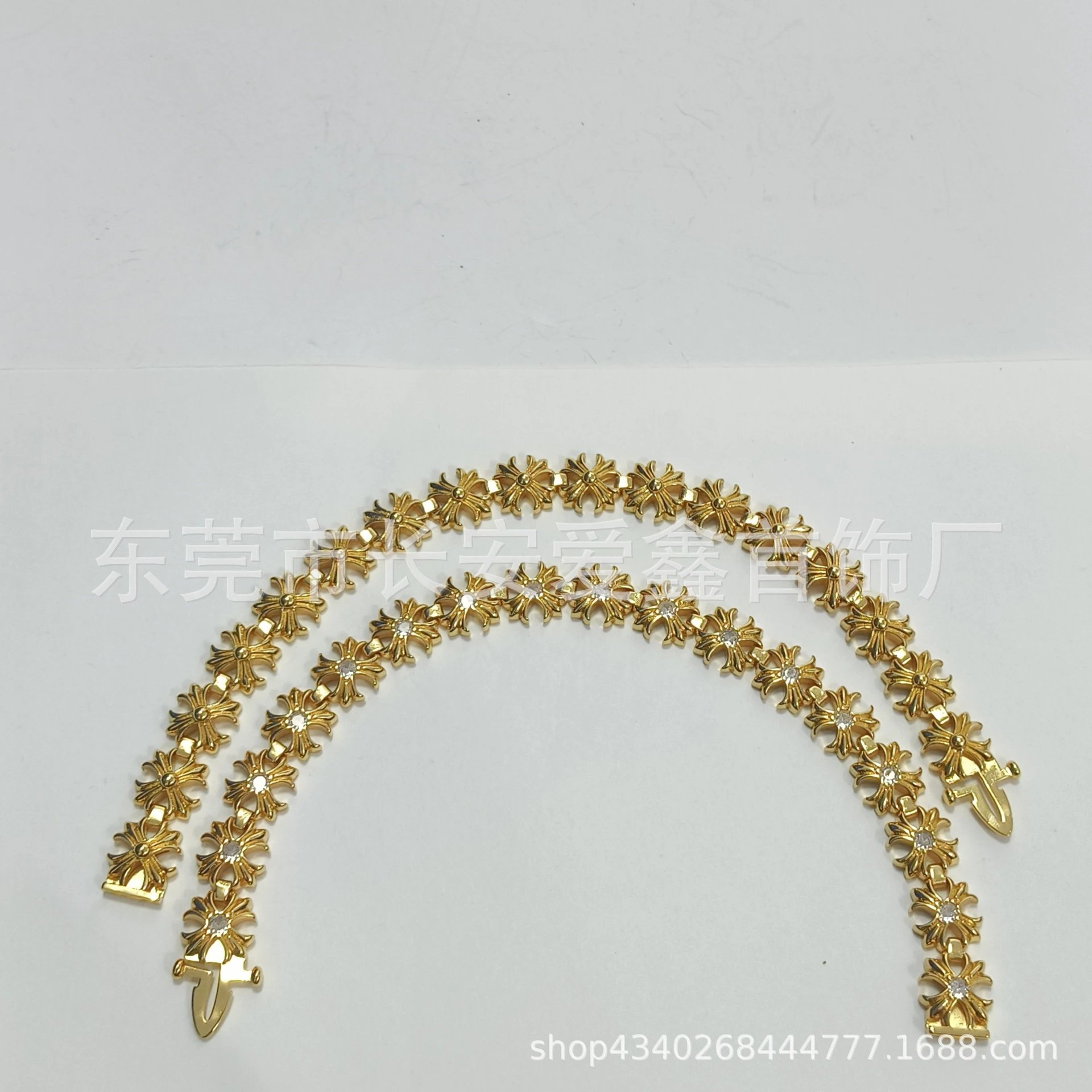 Gold Cross Diamond Bracelet photo 5
