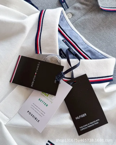 Tommy Hilfiger Classic Polo Shirt in White, Navy, Black, Gray, and Army Green - 6