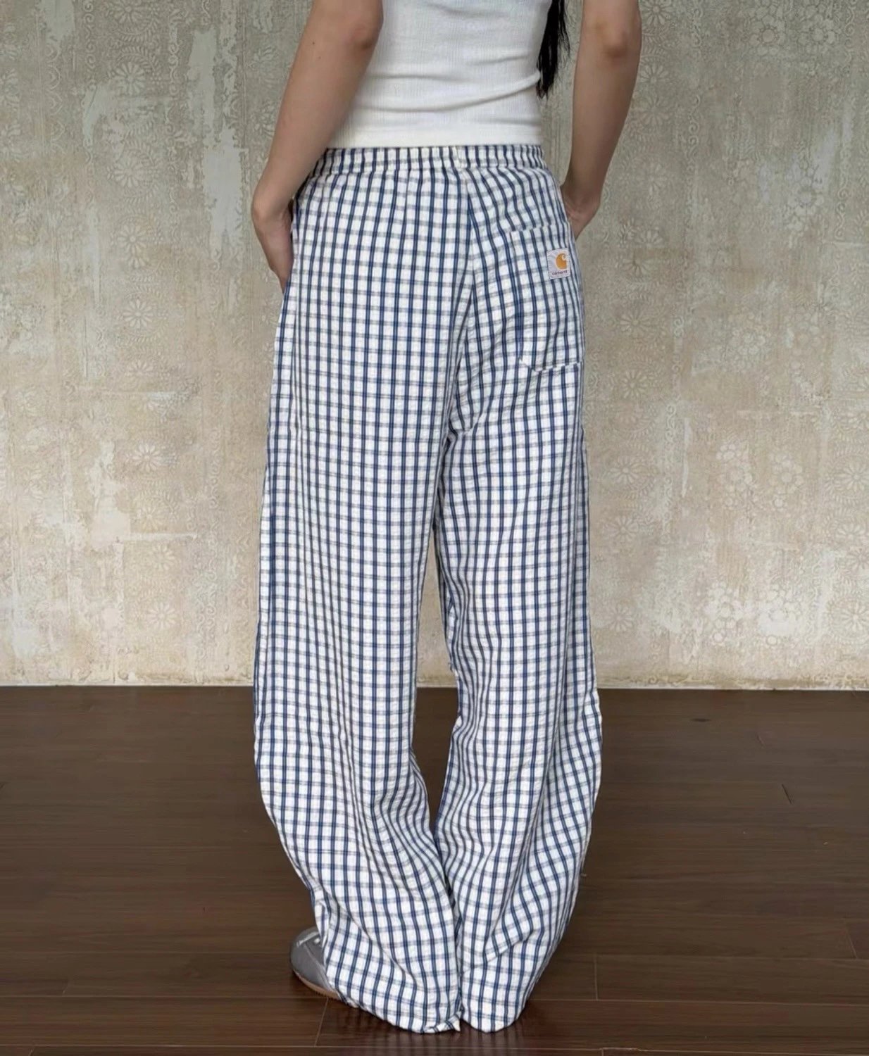 Vintage American Wide-Leg Plaid Pants photo 4