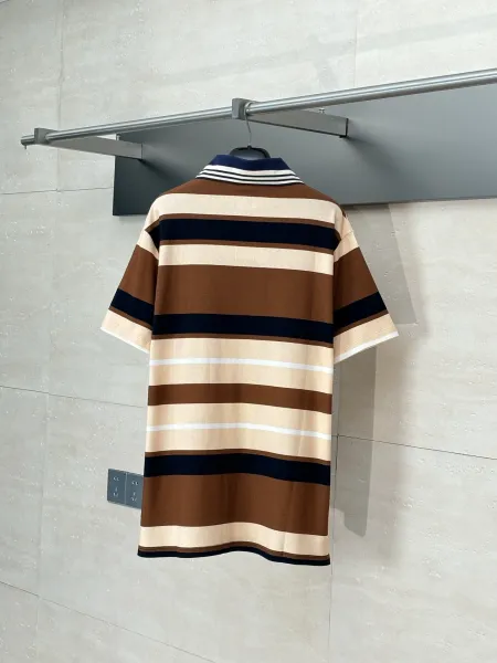 Fred Perry Striped Polo Shirt in Brown, Beige, and Navy Tops Polo - 6