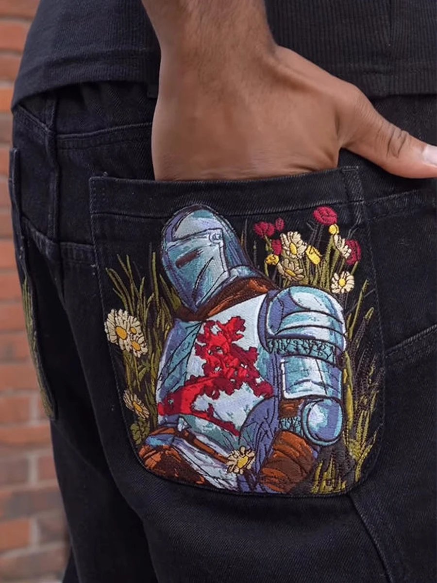Floral Fall Embroidered Jeans photo 5