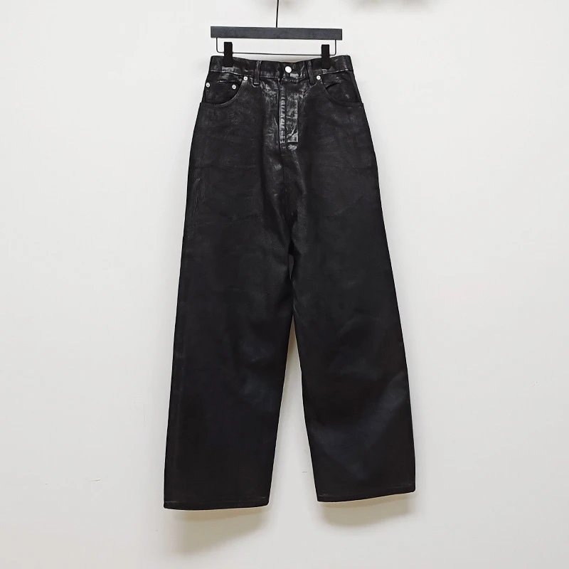 Waxed Straight Leg Denim Jeans photo 7