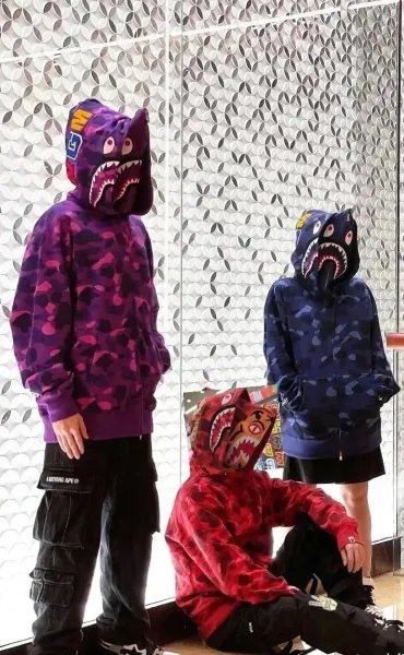 A Bathing Ape Shark Hoodie Pink Camo Hoodie - 3