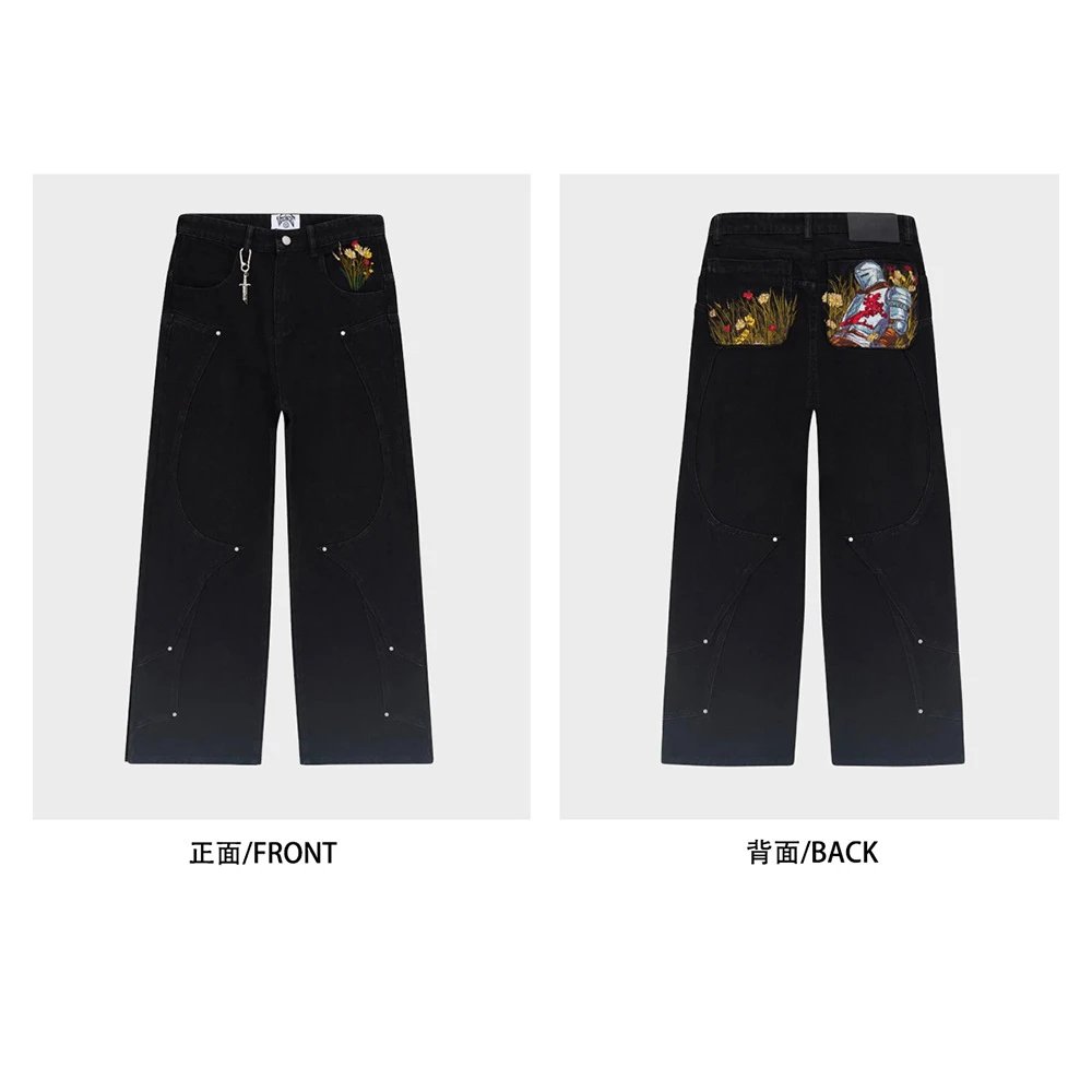 Floral Fall Embroidered Jeans photo 2
