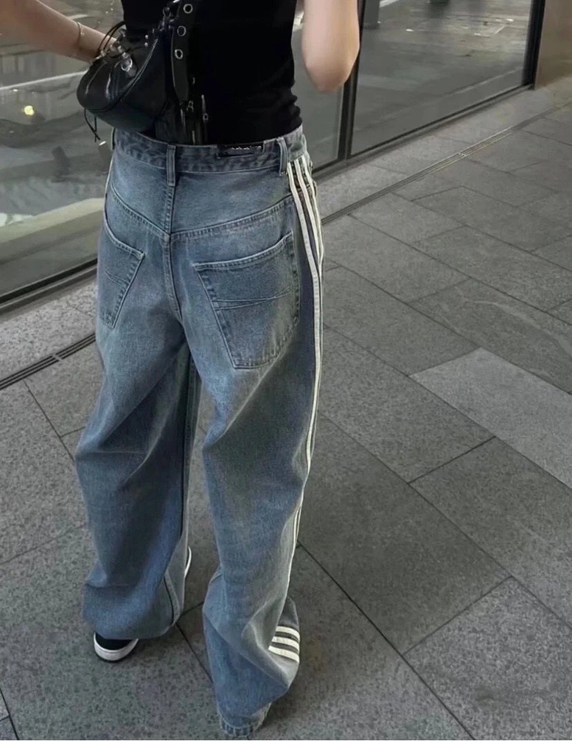 Gradient Three Stripe Wide Leg Jeans photo 6