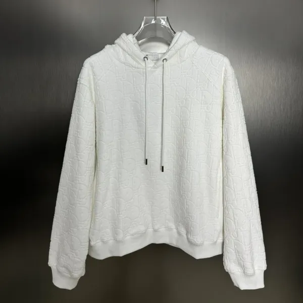 Dior Oblique Embossed Hoodie White - 1