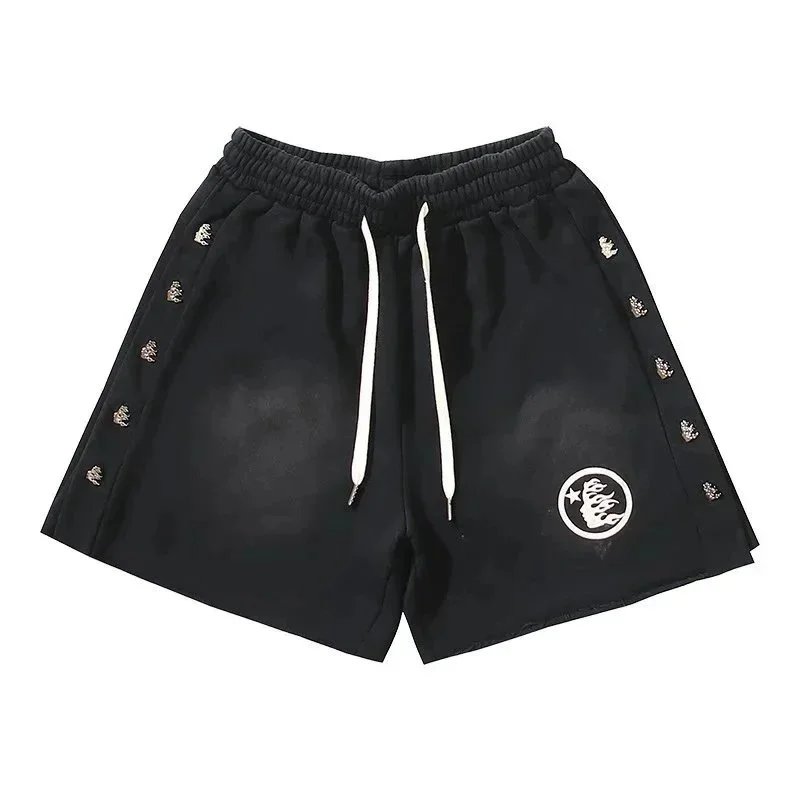 Washed Black Vintage Casual Shorts photo 7