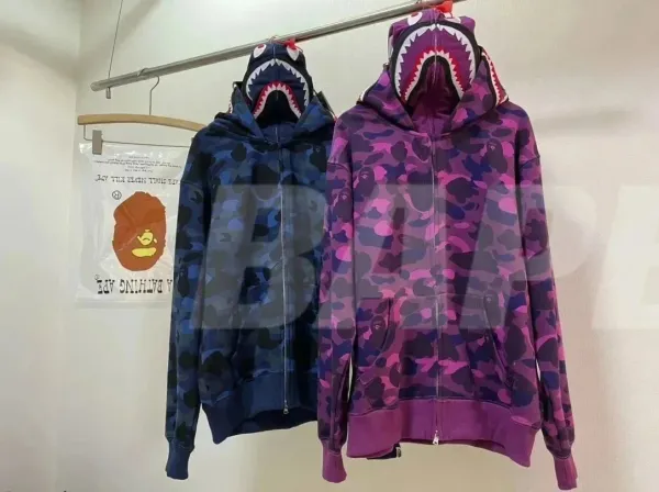 A Bathing Ape Shark Hoodie Pink Camo Hoodie - 6