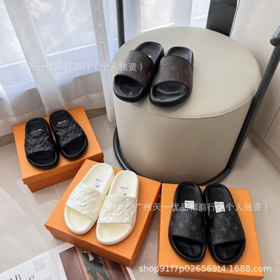 Letter Embossed Slide Sandals photo 6