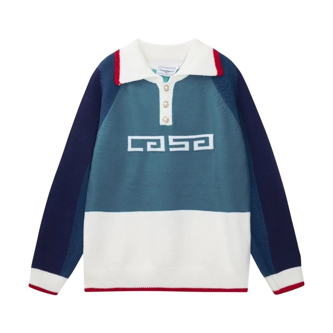 Letter Jacquard Knit Polo Shirt photo 4