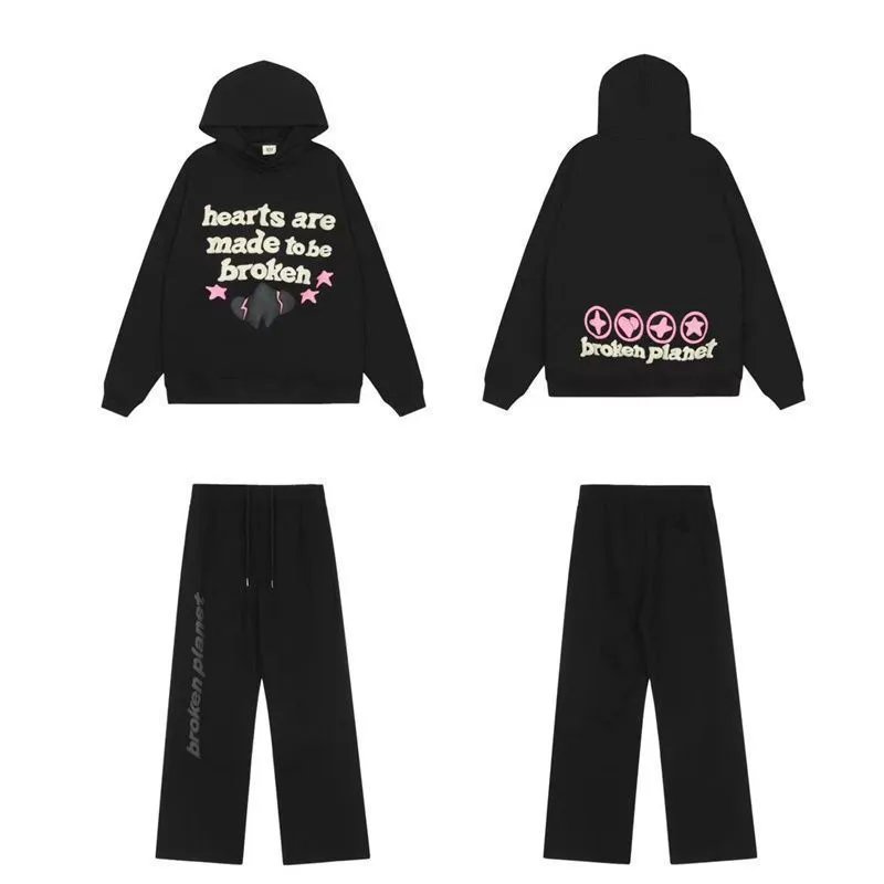 Broken Planet Foil Print Fleece Hoodie and Pants Set photo 4