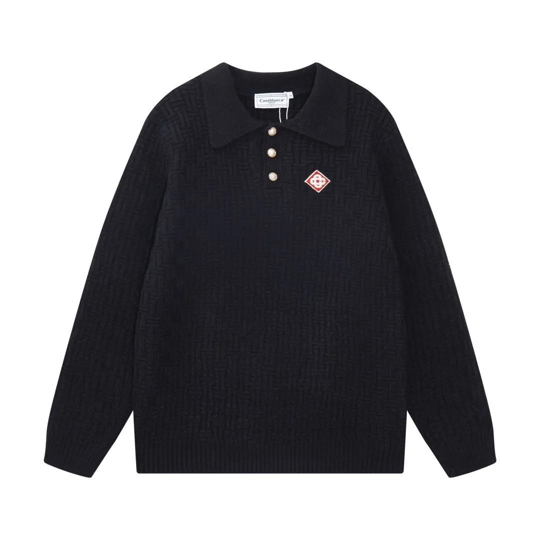 Letter Jacquard Knit Polo Shirt photo 3