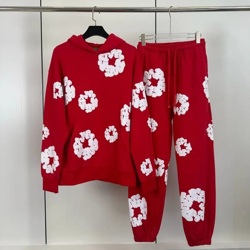 Embossed Cotton Hooded Hoodie and Sweatpants Set photo 6