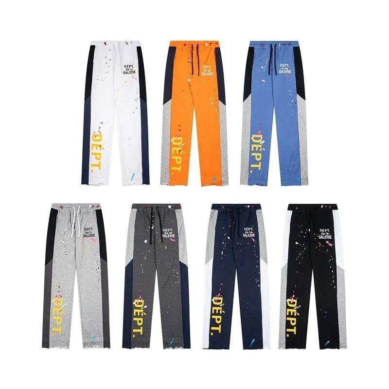Letter Splash Print Patchwork Pants