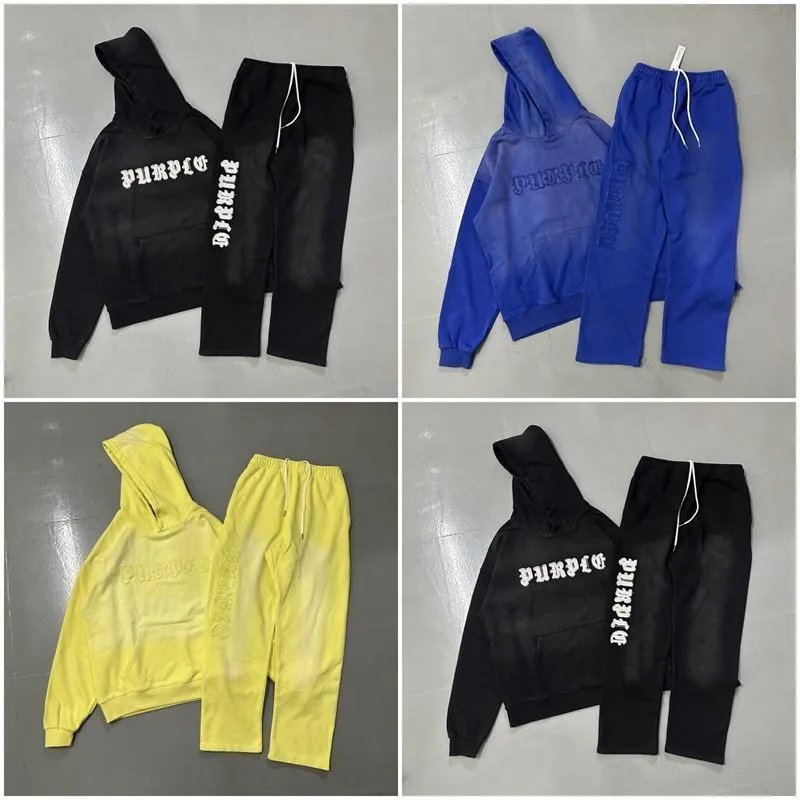 Gothic Letter Embroidered Hoodie and Pants Set photo 8