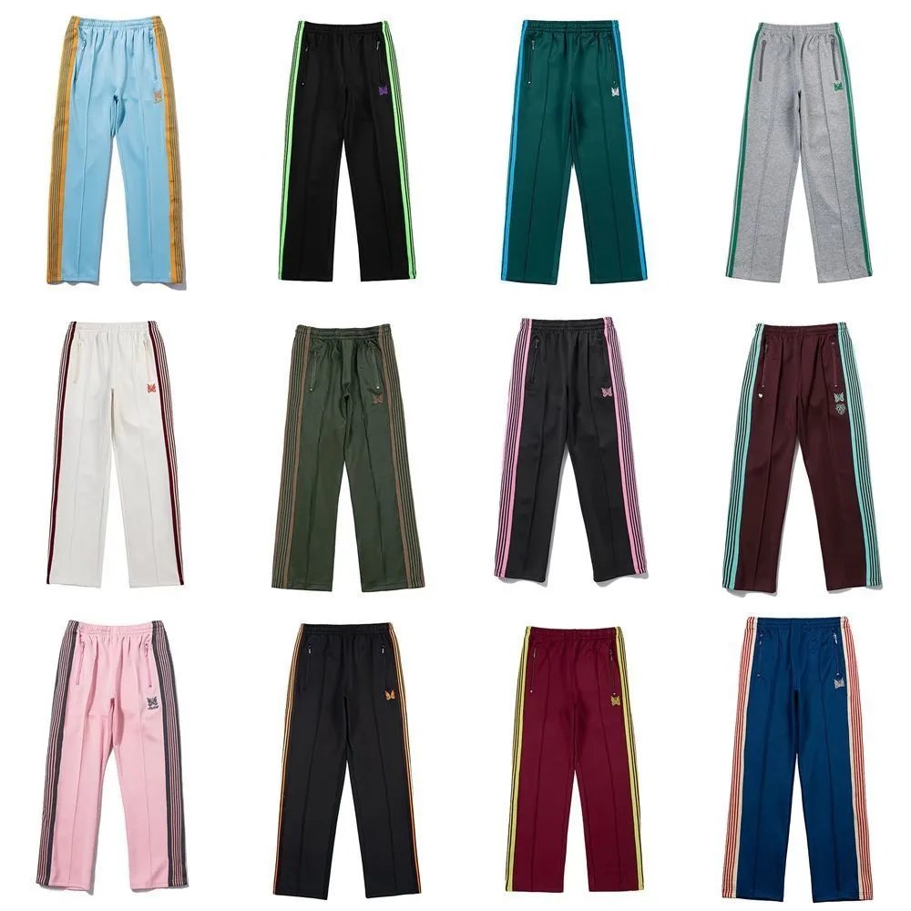 Embroidered Track Straight Pants