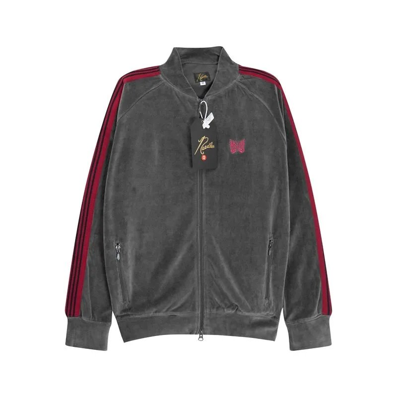 Embroidered Velvet Zip Jacket and Pants Set photo 6