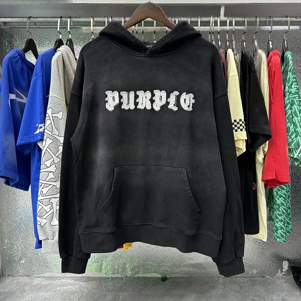 Gothic Letter Embroidered Hoodie photo 2