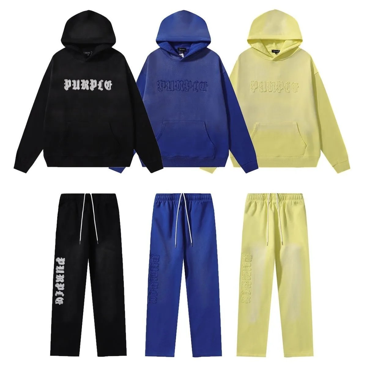 Gothic Letter Embroidered Hoodie and Pants Set photo 8